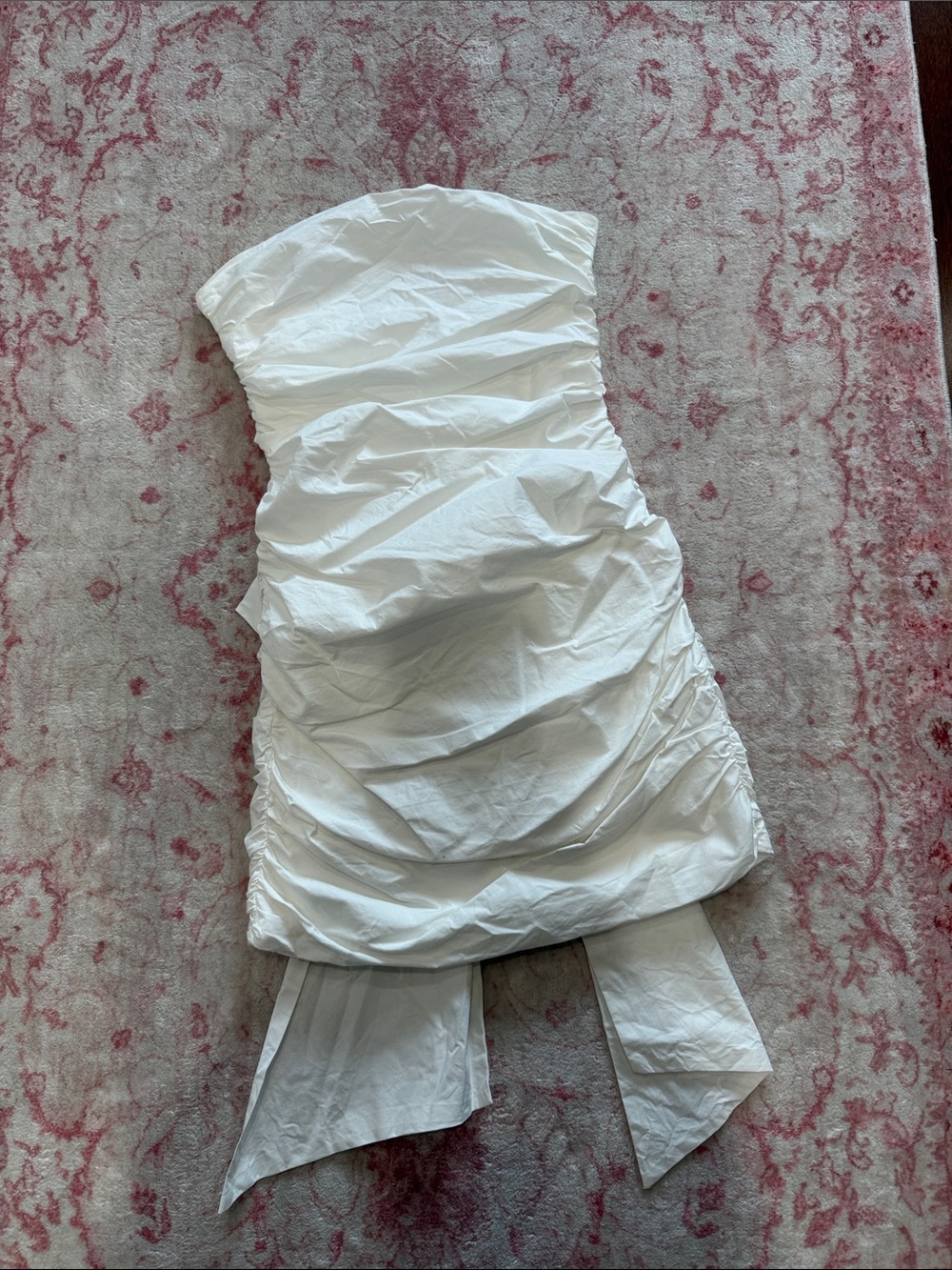 LUCY IN THE SKY White Strapless Ruched Mini Dress SIZE MEDIUM